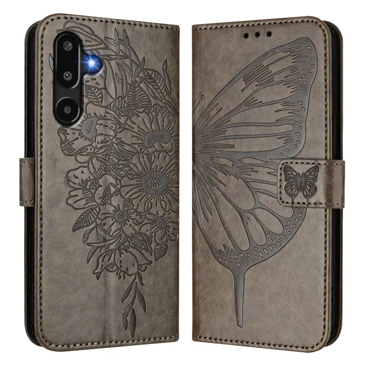 Custodia per telefono in pelle con farfalla in rilievo, For Samsung Galaxy F16 5G Global, For Samsung Galaxy F06 5G / M06 5G