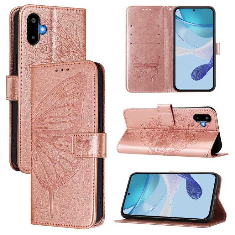 Custodia per telefono in pelle con farfalla in rilievo, For Samsung Galaxy F16 5G Global, For Samsung Galaxy F06 5G / M06 5G