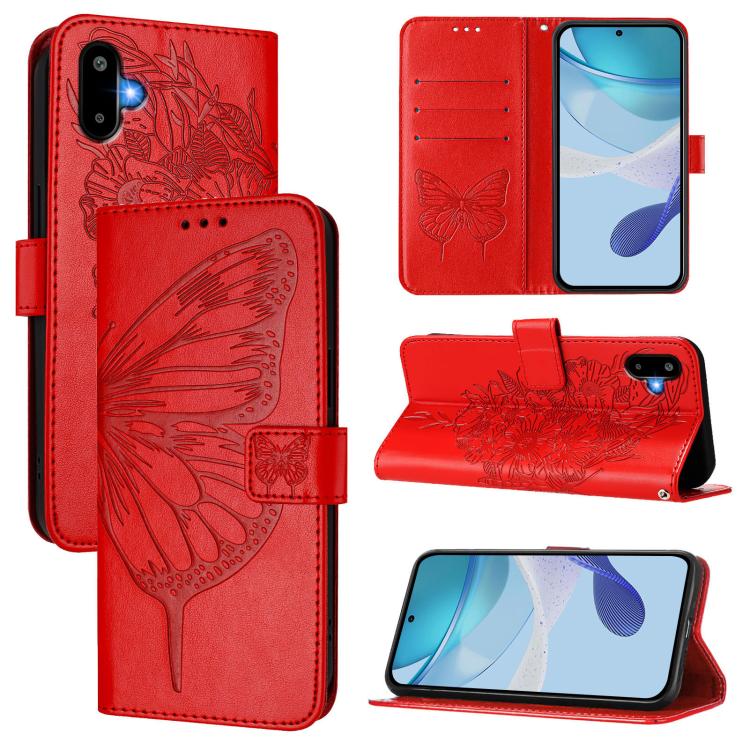 Custodia per telefono in pelle con farfalla in rilievo, For Samsung Galaxy F16 5G Global, For Samsung Galaxy F06 5G / M06 5G