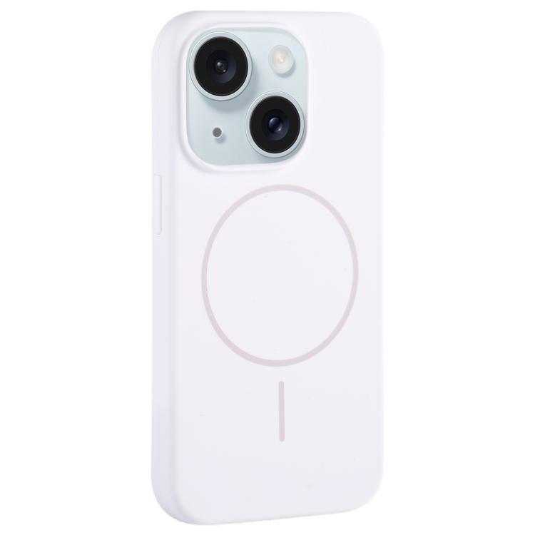 Custodia per telefono in silicone liquido con ampio foro per fotocamera e MagSafe, copertura completa., For iPhone 15 Plus, For iPhone 15