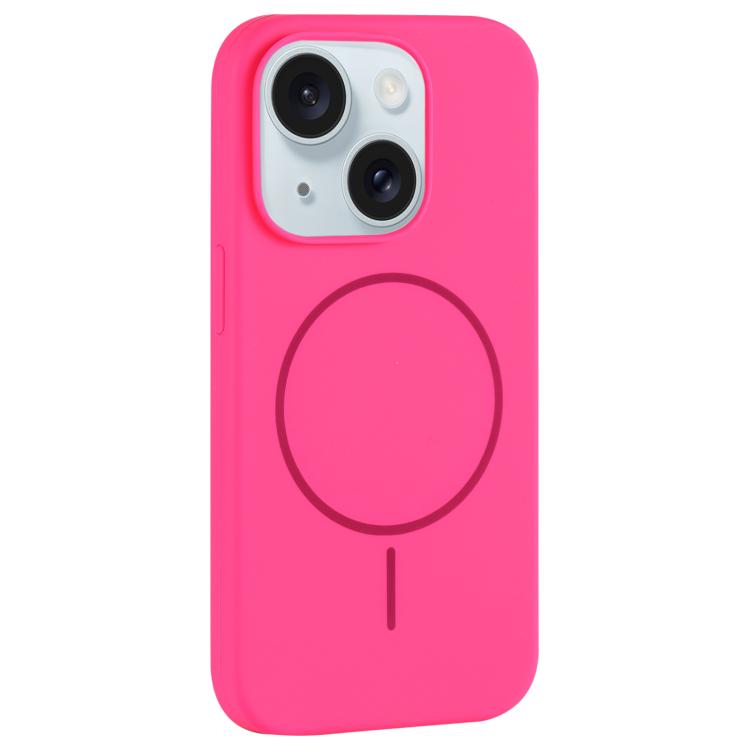 Custodia per telefono in silicone liquido con ampio foro per fotocamera e MagSafe, copertura completa., For iPhone 15 Plus, For iPhone 15