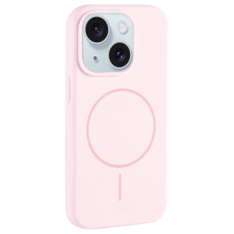 Custodia per telefono in silicone liquido con ampio foro per fotocamera e MagSafe, copertura completa., For iPhone 15 Plus, For iPhone 15