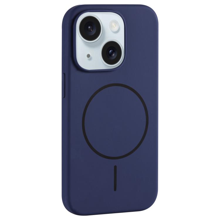 Custodia per telefono in silicone liquido con ampio foro per fotocamera e MagSafe, copertura completa., For iPhone 15 Plus, For iPhone 15
