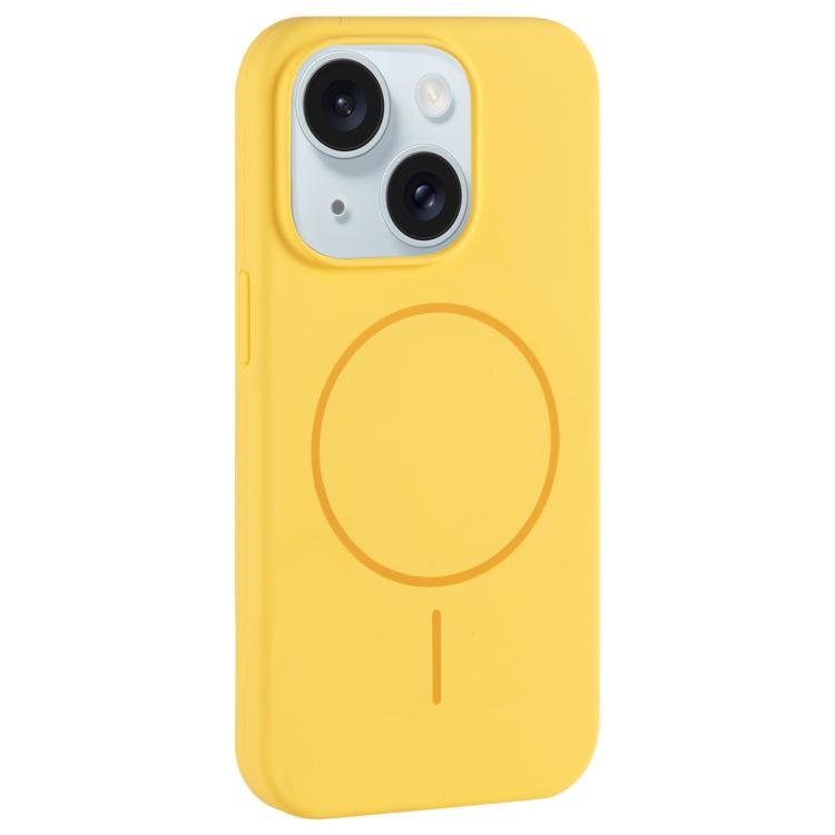 Custodia per telefono in silicone liquido con ampio foro per fotocamera e MagSafe, copertura completa., For iPhone 15 Plus, For iPhone 15