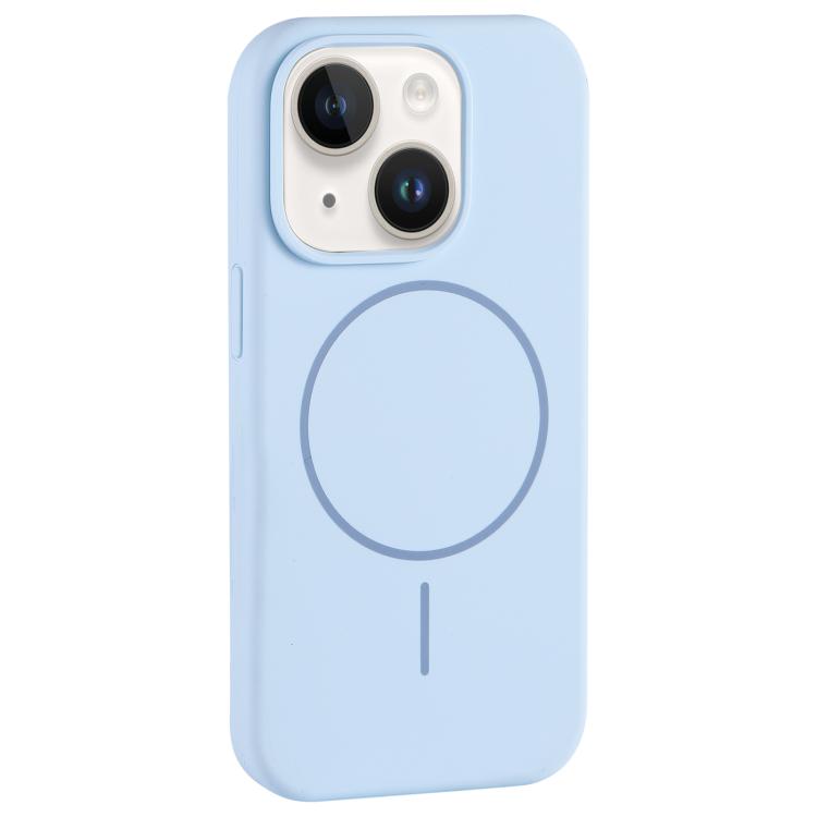 Custodia per telefono in silicone liquido con ampio foro per fotocamera e MagSafe, copertura completa., For iPhone 14 Plus, For iPhone 14