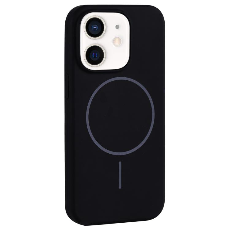 Custodia per telefono in silicone liquido con ampio foro per fotocamera e MagSafe, copertura completa., For iPhone 13, For iPhone 12