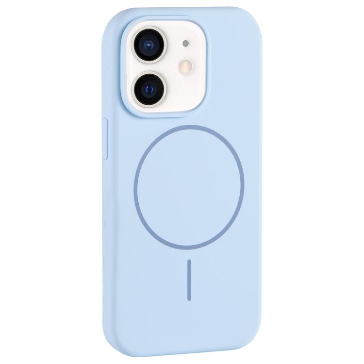 Custodia per telefono in silicone liquido con ampio foro per fotocamera e MagSafe, copertura completa., For iPhone 13, For iPhone 12