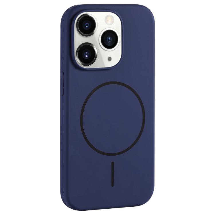 Custodia per telefono in silicone liquido con ampio foro per fotocamera e MagSafe, copertura completa., For iPhone 11 Pro Max, For iPhone 11