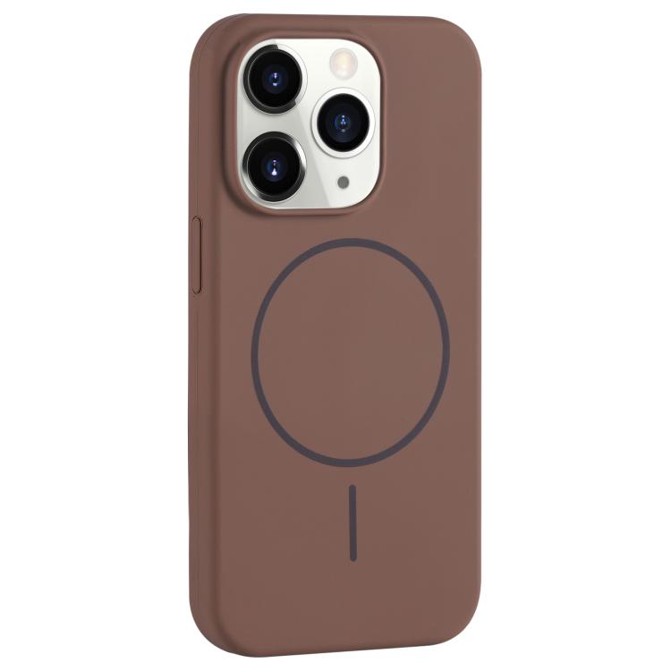 Custodia per telefono in silicone liquido con ampio foro per fotocamera e MagSafe, copertura completa., For iPhone 11 Pro