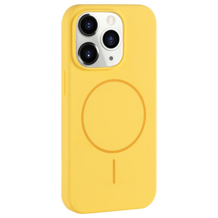 Custodia per telefono in silicone liquido con ampio foro per fotocamera e MagSafe, copertura completa., For iPhone 11 Pro