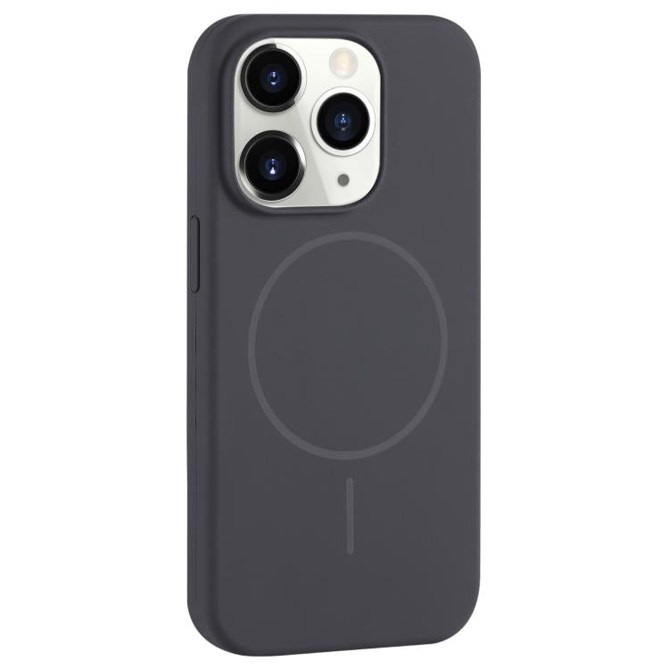 Custodia per telefono in silicone liquido con ampio foro per fotocamera e MagSafe, copertura completa., For iPhone 11 Pro