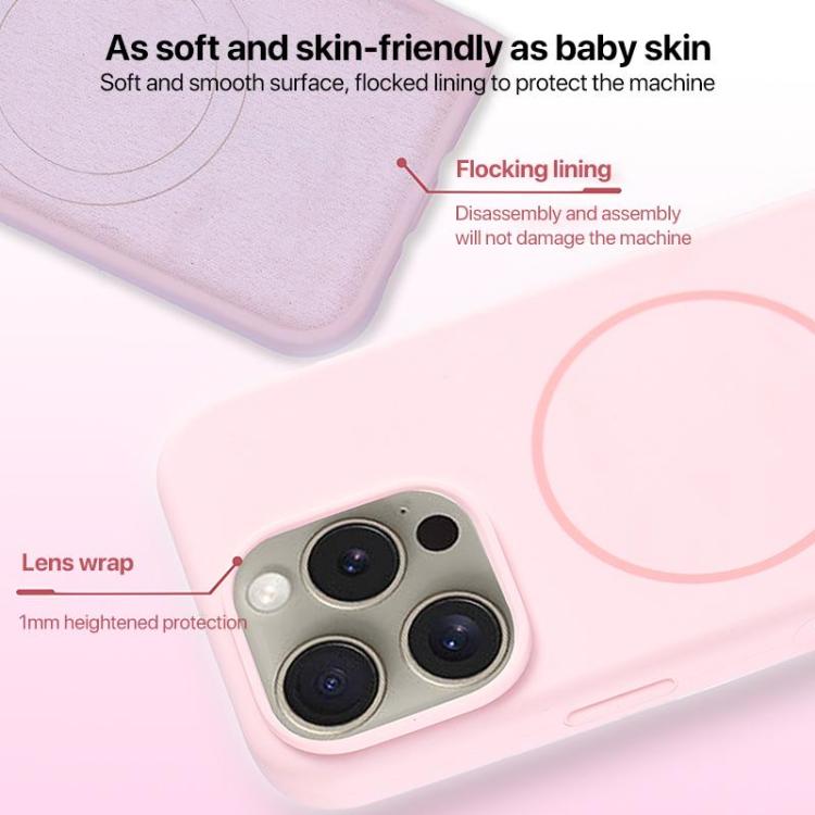 Custodia per telefono in silicone liquido con ampio foro per fotocamera e MagSafe, copertura completa., For iPhone 17 Pro Max, For iPhone 17 Pro