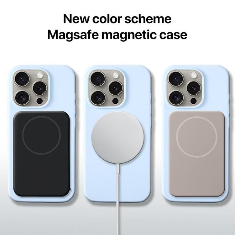 Custodia per telefono in silicone liquido con ampio foro per fotocamera e MagSafe, copertura completa., For iPhone 11 Pro Max, For iPhone 11