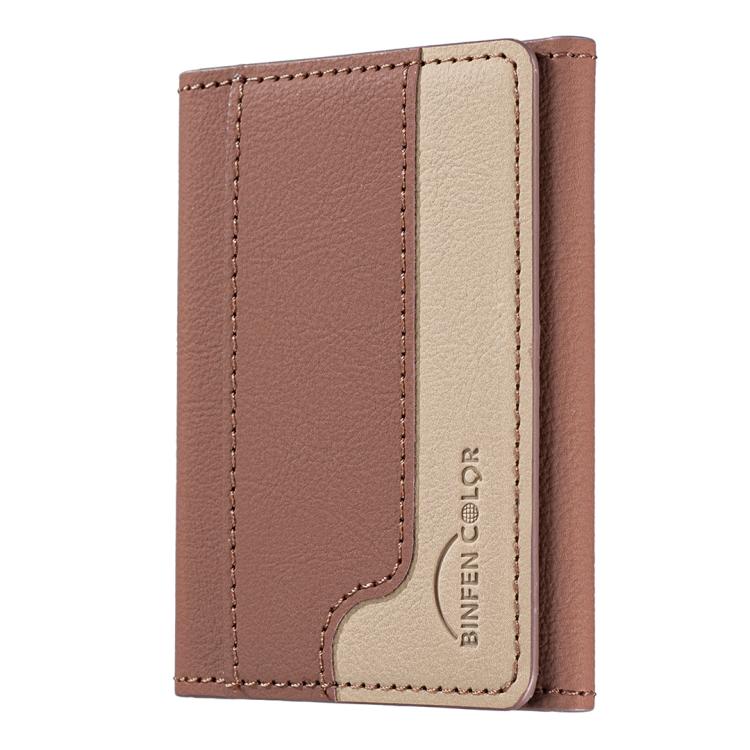 Portafoglio orizzontale magnetico in pelle con porta carte