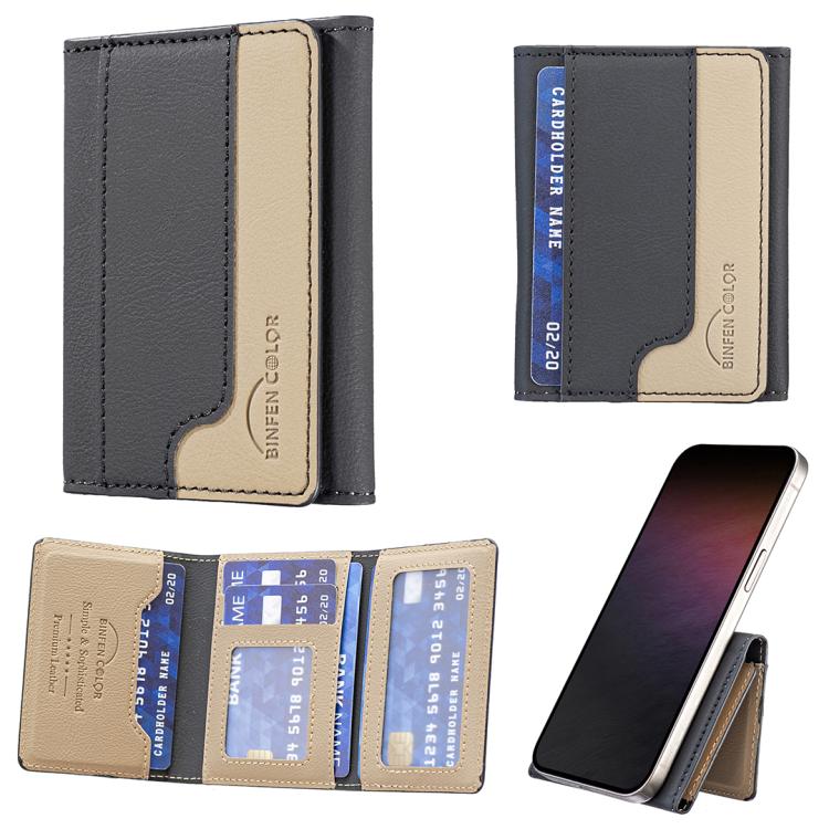 Portafoglio orizzontale magnetico in pelle con porta carte