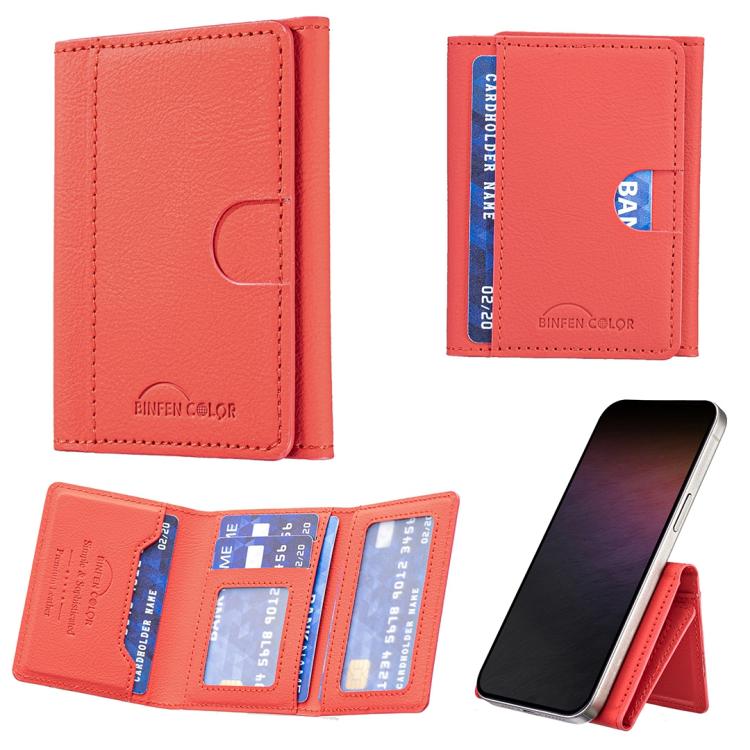 Portafoglio orizzontale magnetico in pelle con porta carte
