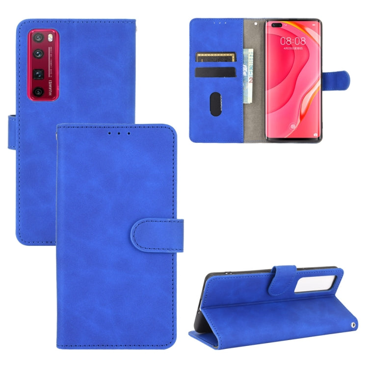 Tinta unita Skin Feel Fibbia magnetica Flip orizzontale Custodia in pelle PU con struttura in vitello con supporto e slot per schede e portafoglio, For Huawei nova 7 Pro 5G, For Huawei P smart 2020, For Huawei Honor 10i / 20i / Enjoy 9s                ...