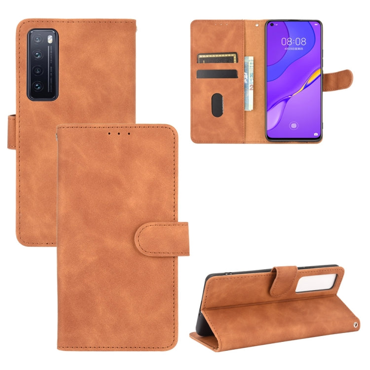Tinta unita Skin Feel Fibbia magnetica Flip orizzontale Custodia in pelle PU con struttura in vitello con supporto e slot per schede e portafoglio, For Huawei P30 Pro, For Huawei Y8p / Enjoy 10s, For Huawei nova 7 5G