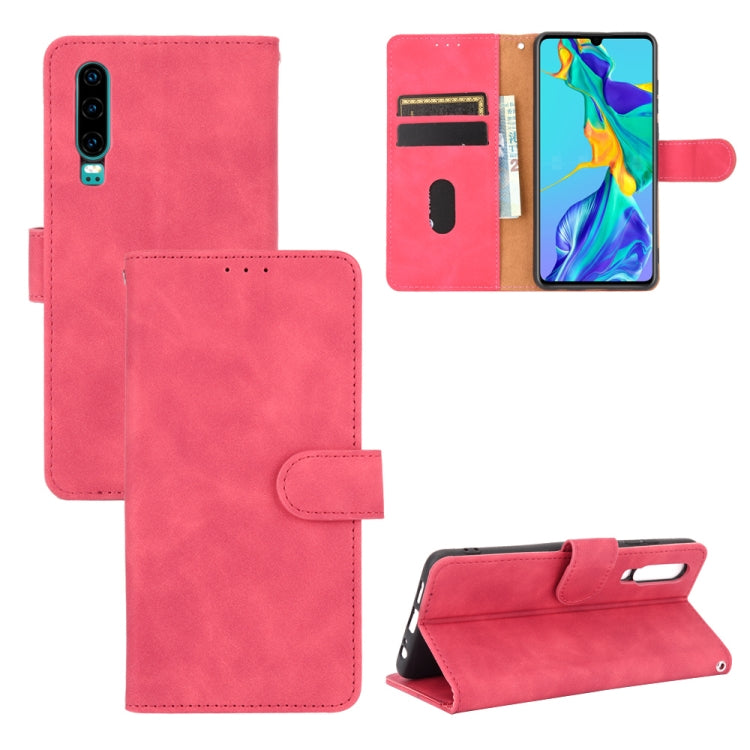 Tinta unita Skin Feel Fibbia magnetica Flip orizzontale Custodia in pelle PU con struttura in vitello con supporto e slot per schede e portafoglio, For Huawei P smart Z / Y9 Prime (2019), For Huawei Honor 30 Youth, For Huawei P30                       ...