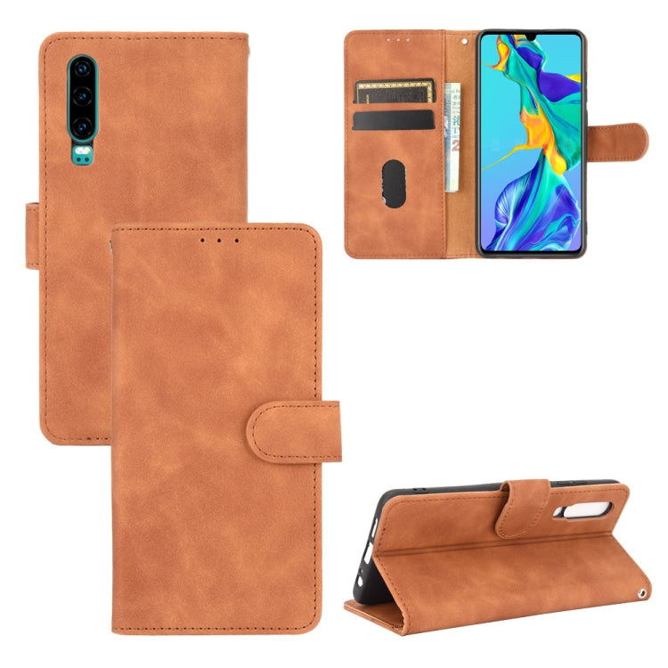 Tinta unita Skin Feel Fibbia magnetica Flip orizzontale Custodia in pelle PU con struttura in vitello con supporto e slot per schede e portafoglio, For Huawei P smart Z / Y9 Prime (2019), For Huawei Honor 30 Youth, For Huawei P30                       ...