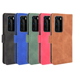 Tinta unita Skin Feel Fibbia magnetica Flip orizzontale Custodia in pelle PU con struttura in vitello con supporto e slot per schede e portafoglio, For Huawei P40 Pro, For Huawei Honor 20 / nova 5T, For Huawei P40 Pro+, For Huawei P40