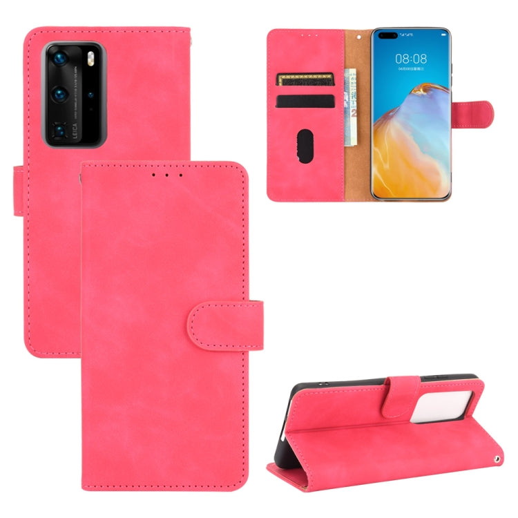 Tinta unita Skin Feel Fibbia magnetica Flip orizzontale Custodia in pelle PU con struttura in vitello con supporto e slot per schede e portafoglio, For Huawei P40 Pro, For Huawei Honor 20 / nova 5T, For Huawei P40 Pro+, For Huawei P40