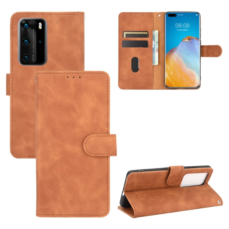 Tinta unita Skin Feel Fibbia magnetica Flip orizzontale Custodia in pelle PU con struttura in vitello con supporto e slot per schede e portafoglio, For Huawei P40 Pro, For Huawei Honor 20 / nova 5T, For Huawei P40 Pro+, For Huawei P40