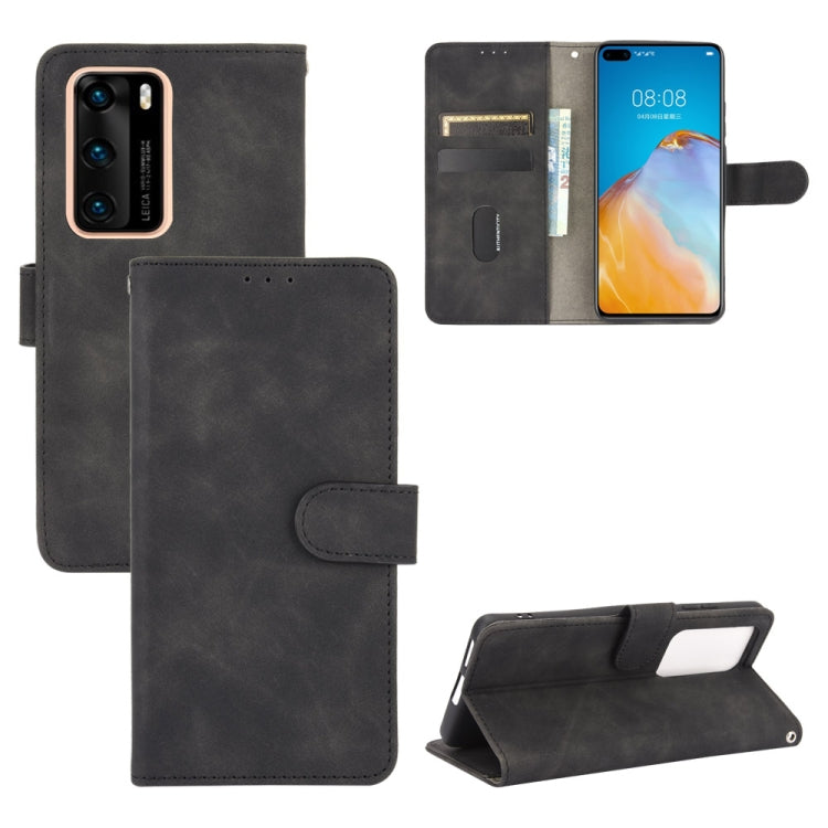 Tinta unita Skin Feel Fibbia magnetica Flip orizzontale Custodia in pelle PU con struttura in vitello con supporto e slot per schede e portafoglio, For Huawei P40 Pro, For Huawei Honor 20 / nova 5T, For Huawei P40 Pro+, For Huawei P40