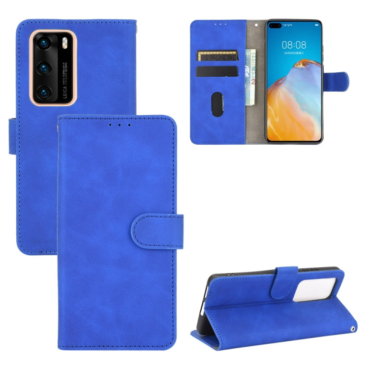 Tinta unita Skin Feel Fibbia magnetica Flip orizzontale Custodia in pelle PU con struttura in vitello con supporto e slot per schede e portafoglio, For Huawei P40 Pro, For Huawei Honor 20 / nova 5T, For Huawei P40 Pro+, For Huawei P40