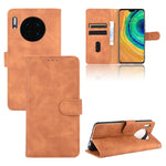Tinta unita Skin Feel Fibbia magnetica Flip orizzontale Custodia in pelle PU con struttura in vitello con supporto e slot per schede e portafoglio, For Huawei Maimang 9 / Mate 40 Lite, For Huawei Mate 30, For Huawei nova 6 5G                           ...