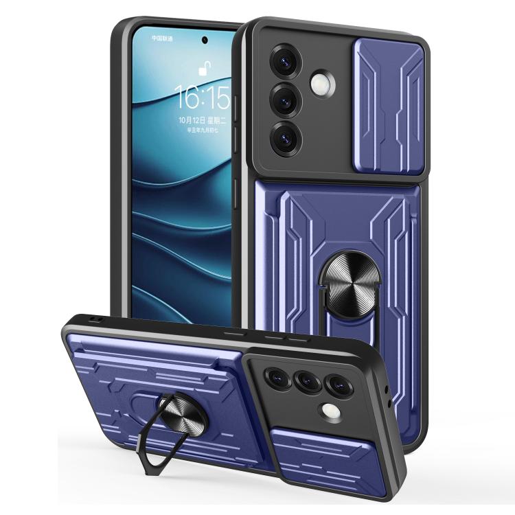 Custodia per telefono in TPU+PC con schermo scorrevole e slot per carte., For Samsung Galaxy S25 5G, For Samsung Galaxy S25+ 5G, For Samsung Galaxy S25 Ultra 5G