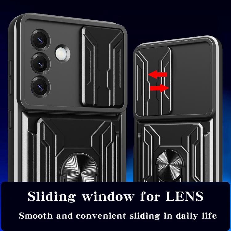 Custodia per telefono in TPU+PC con schermo scorrevole e slot per carte., For Samsung Galaxy S25 5G, For Samsung Galaxy S25+ 5G, For Samsung Galaxy S25 Ultra 5G