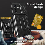 Custodia per telefono in TPU+PC con schermo scorrevole e slot per carte., For Samsung Galaxy S25 5G, For Samsung Galaxy S25+ 5G, For Samsung Galaxy S25 Ultra 5G