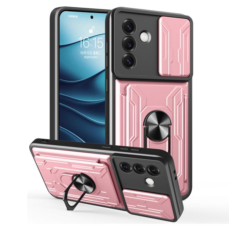 Custodia per telefono in TPU+PC con schermo scorrevole e slot per carte., For Samsung Galaxy S25 5G, For Samsung Galaxy S25+ 5G, For Samsung Galaxy S25 Ultra 5G