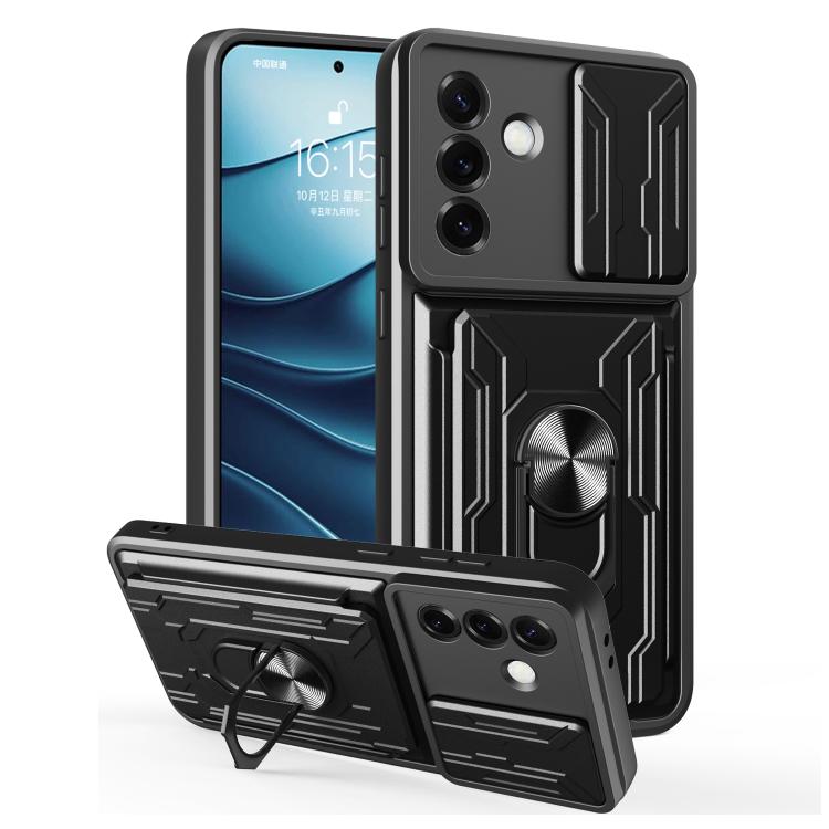 Custodia per telefono in TPU+PC con schermo scorrevole e slot per carte., For Samsung Galaxy S25 5G, For Samsung Galaxy S25+ 5G, For Samsung Galaxy S25 Ultra 5G
