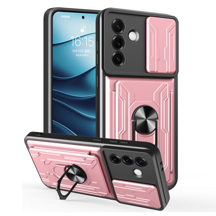 Custodia per telefono in TPU+PC con schermo scorrevole e slot per carte., For Samsung Galaxy S25 5G, For Samsung Galaxy S25+ 5G, For Samsung Galaxy S25 Ultra 5G