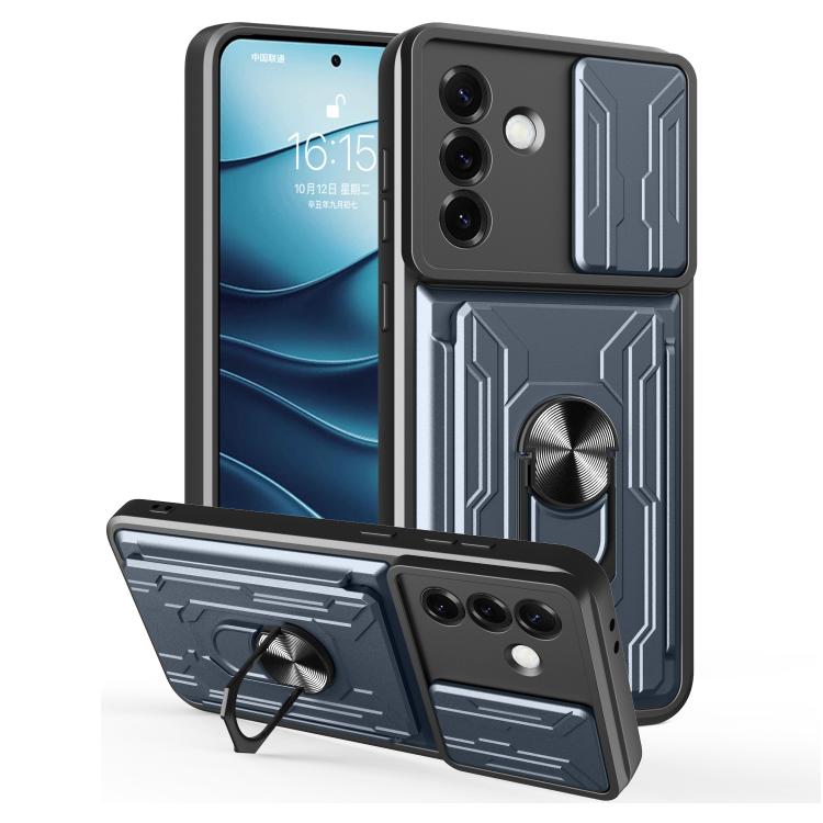 Custodia per telefono in TPU+PC con schermo scorrevole e slot per carte., For Samsung Galaxy S25 5G, For Samsung Galaxy S25+ 5G, For Samsung Galaxy S25 Ultra 5G