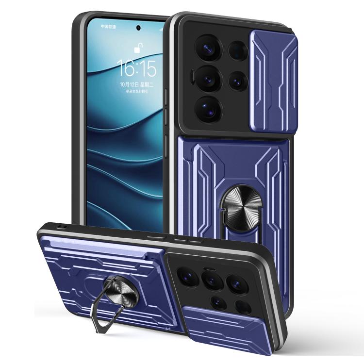 Custodia per telefono in TPU+PC con schermo scorrevole e slot per carte., For Samsung Galaxy S25 5G, For Samsung Galaxy S25+ 5G, For Samsung Galaxy S25 Ultra 5G
