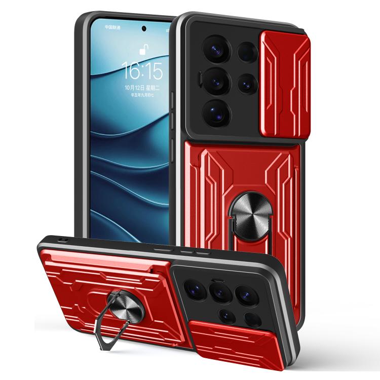 Custodia per telefono in TPU+PC con schermo scorrevole e slot per carte., For Samsung Galaxy S25 5G, For Samsung Galaxy S25+ 5G, For Samsung Galaxy S25 Ultra 5G