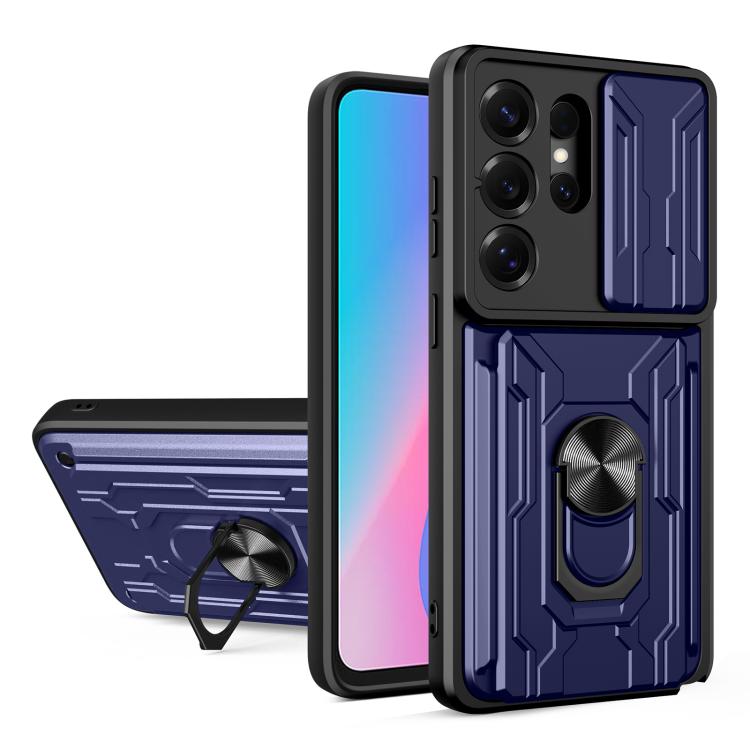 Custodia per telefono in TPU+PC con schermo scorrevole e slot per carte., For Samsung Galaxy S26+ 5G, For Samsung Galaxy S26 Ultra 5G, For Samsung Galaxy S26 5G