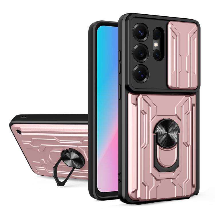 Custodia per telefono in TPU+PC con schermo scorrevole e slot per carte., For Samsung Galaxy S26+ 5G, For Samsung Galaxy S26 Ultra 5G, For Samsung Galaxy S26 5G