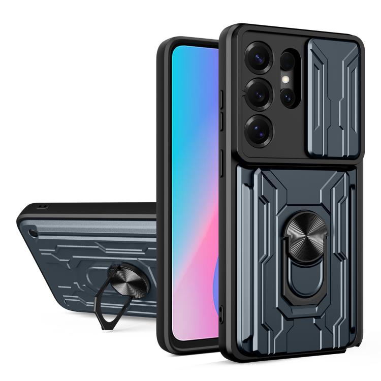 Custodia per telefono in TPU+PC con schermo scorrevole e slot per carte., For Samsung Galaxy S26+ 5G, For Samsung Galaxy S26 Ultra 5G, For Samsung Galaxy S26 5G
