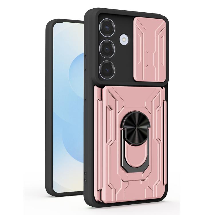 Custodia per telefono in TPU+PC con schermo scorrevole e slot per carte., For Samsung Galaxy S26+ 5G, For Samsung Galaxy S26 Ultra 5G, For Samsung Galaxy S26 5G