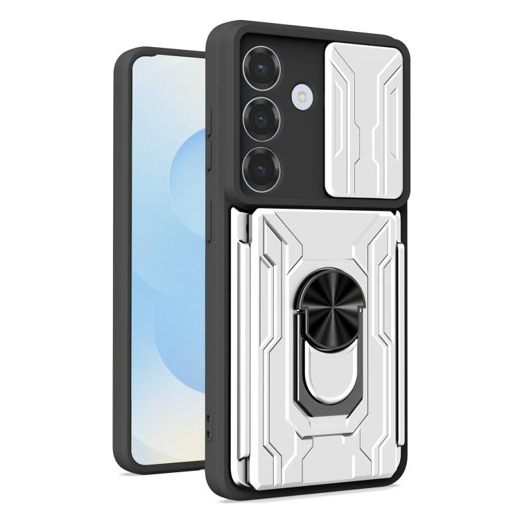 Custodia per telefono in TPU+PC con schermo scorrevole e slot per carte., For Samsung Galaxy S26+ 5G, For Samsung Galaxy S26 Ultra 5G, For Samsung Galaxy S26 5G