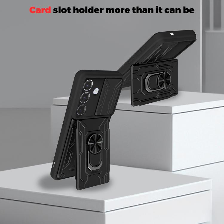 Custodia per telefono in TPU+PC con schermo scorrevole e slot per carte., For Samsung Galaxy S26+ 5G, For Samsung Galaxy S26 Ultra 5G, For Samsung Galaxy S26 5G