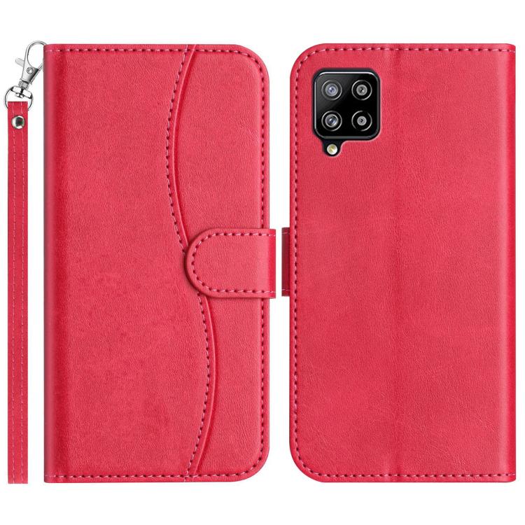 Custodia per telefono in pelle a doppia piega a forma di S, For Samsung Galaxy A22 4G, For Samsung Galaxy A22 5G, For Samsung Galaxy A32 4G, For Samsung Galaxy A72 4G / 5G
