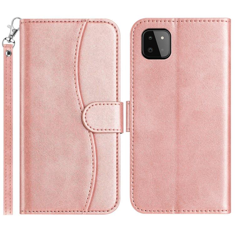 Custodia per telefono in pelle a doppia piega a forma di S, For Samsung Galaxy A22 4G, For Samsung Galaxy A22 5G, For Samsung Galaxy A32 4G, For Samsung Galaxy A72 4G / 5G