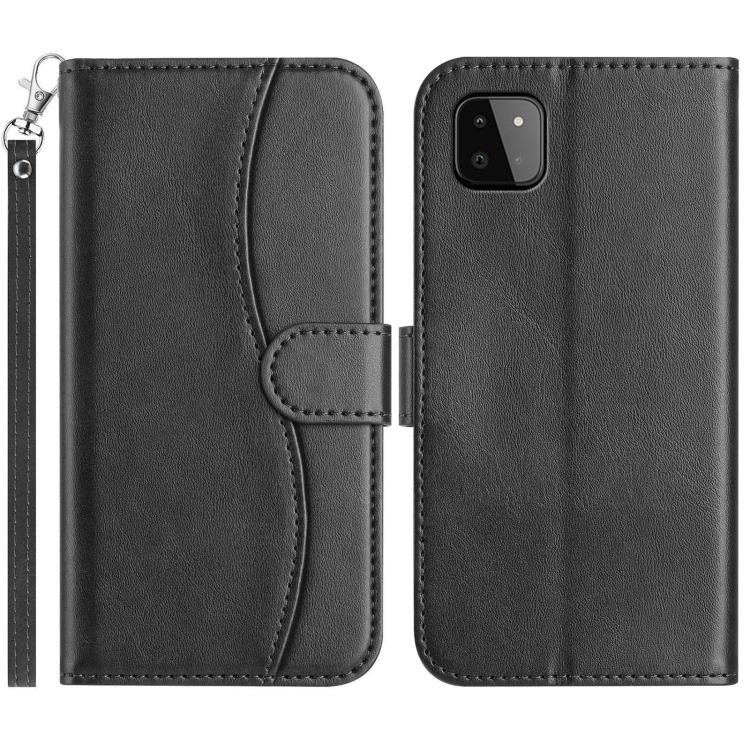 Custodia per telefono in pelle a doppia piega a forma di S, For Samsung Galaxy A22 4G, For Samsung Galaxy A22 5G, For Samsung Galaxy A32 4G, For Samsung Galaxy A72 4G / 5G