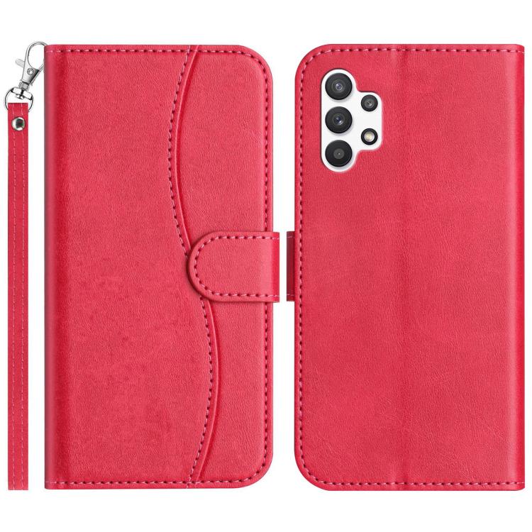 Custodia per telefono in pelle a doppia piega a forma di S, For Samsung Galaxy A52 4G / 5G, For Samsung Galaxy A32 5G, For Samsung Galaxy A02s 164mm, For Samsung Galaxy A02s EU
