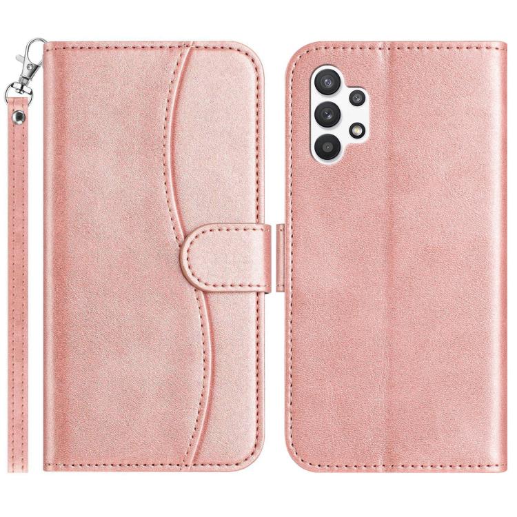 Custodia per telefono in pelle a doppia piega a forma di S, For Samsung Galaxy A52 4G / 5G, For Samsung Galaxy A32 5G, For Samsung Galaxy A02s 164mm, For Samsung Galaxy A02s EU